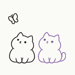 Following a butterfly together animation