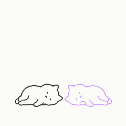 Stretching out paws while lying down animation