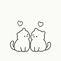 Cuddling close with hearts animation