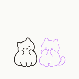 Hiding shyly, then peeking animation